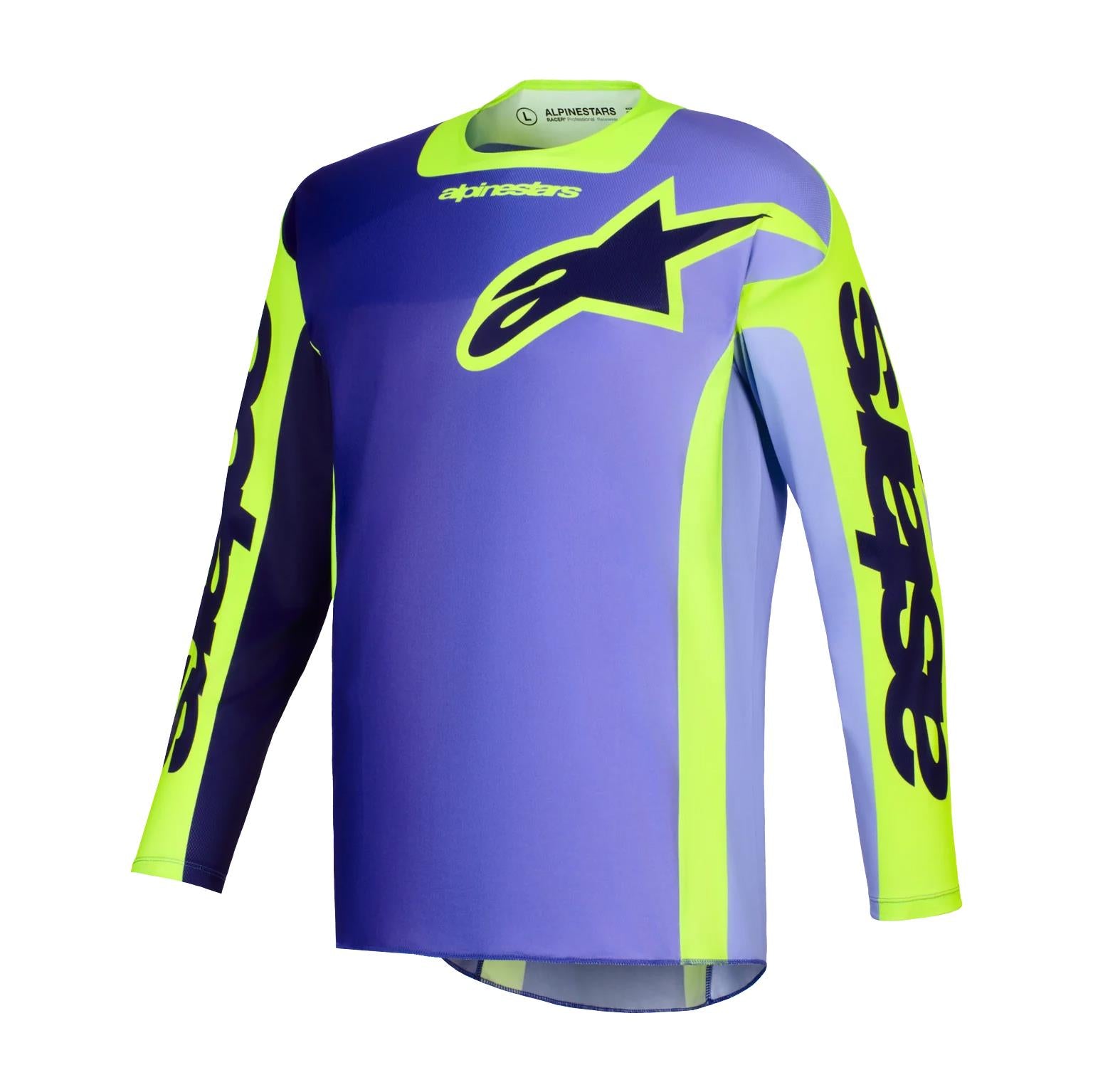 Alpinestars 2026 Racer Portl Motocross Jersey Purple Yellow Flo